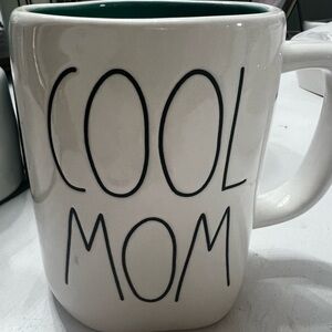 Rae Dunn Cool Mom White and Teal Mug
